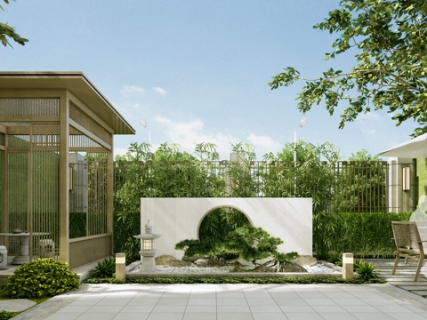 New Chinese Courtyard Garden Landscape