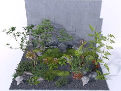 Landscape sketch plant landscape wall