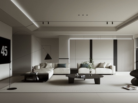 High gray living room