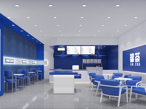 Klein Blue Milk Tea Shop Sweet Shop