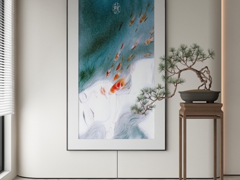 New Chinese Decorative Painting Koi Hanging Painting