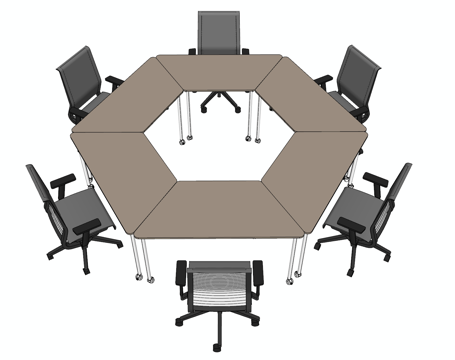 Modern Meeting Table and Chair Ring Training Table