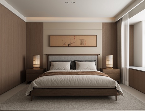 New Chinese-style master bedroom