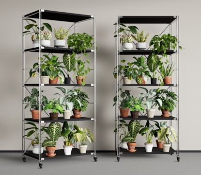 Modern Storage Rack Flower Rack Green Pot