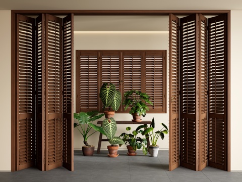 Middle-ancient style folding door multi-link sliding door shutter door