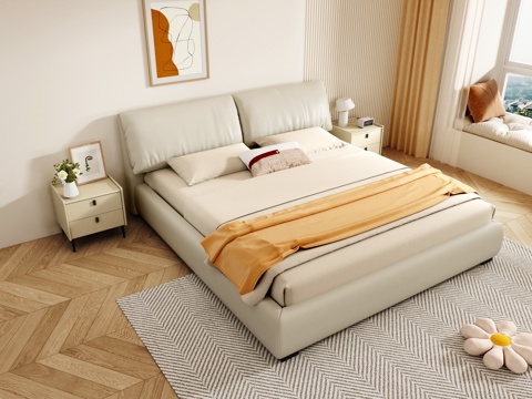 Cream Style double bed