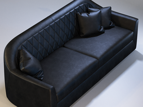 Leather sofa double sofa