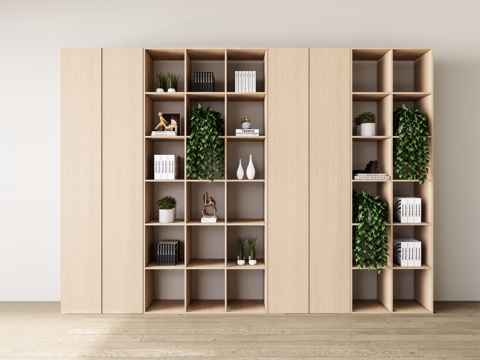 Modern Finished Bookcase Storage Cabinet