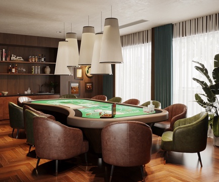 Modern Home Recreation Room Poker Table