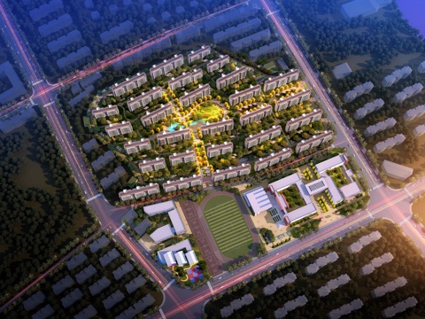 Aerial view of residential planning