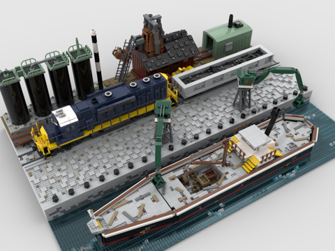 LEGO Toys Building Blocks Wharf Ship Shipyard