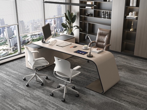 Modern Desk Office Desk and Chair