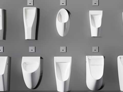 Modern urinal bathroom