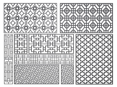 Chinese-style hollow window lattice wood carved window carved door and window embossed door and window components ancient flower lattice