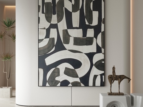 Modern Decorative Painting Black and White Painting Hanging Painting