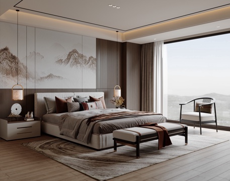 New Chinese-style master bedroom