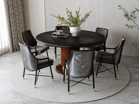 New Chinese Round Dining Table and Chair