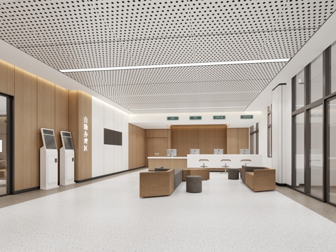 Modern Hospital Hall Nurses Hall