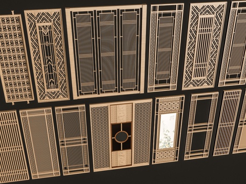 Neo-Chinese Style wooden partition art partition