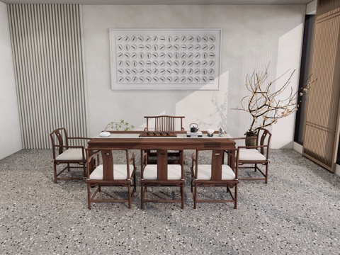 Chinese Tea Table and Chair