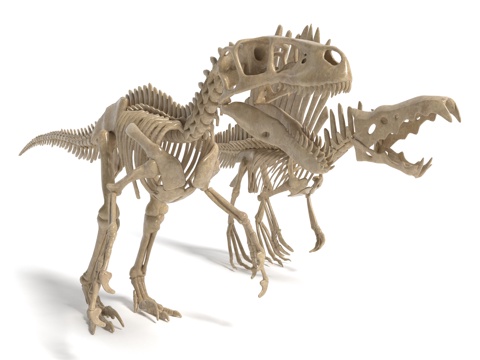 Modern dinosaur fossil sculpture