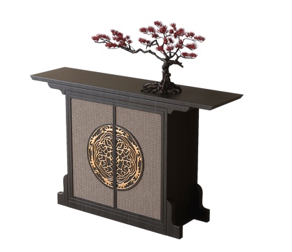 Chinese-style Entrance Cabinet End View Desk