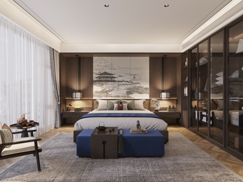 New Chinese-style master bedroom