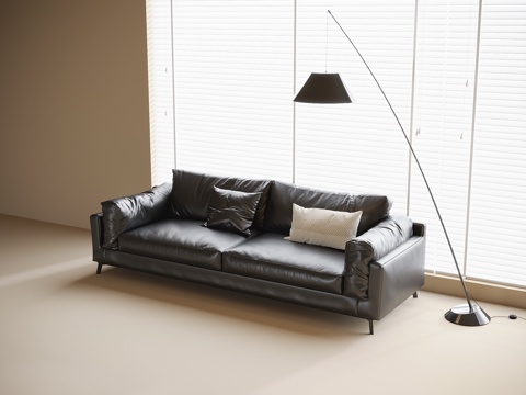 modern double sofa office sofa floor lamp