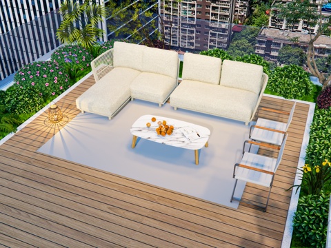 Modern Roof Garden Terrace View