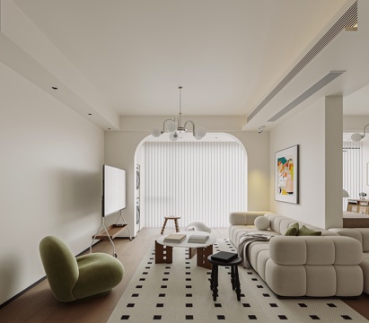 Cream Style Living&Dining Room