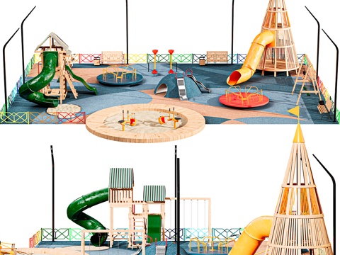 Modern children's play area play equipment