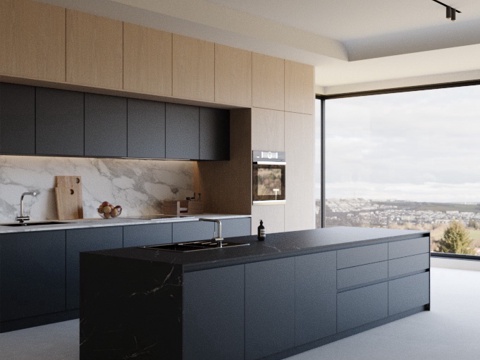 Island Cabinets in Open Kitchen