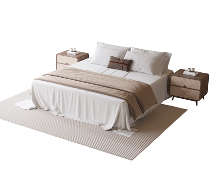 Modern double bed without backrest