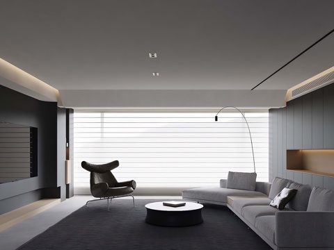 High gray living room