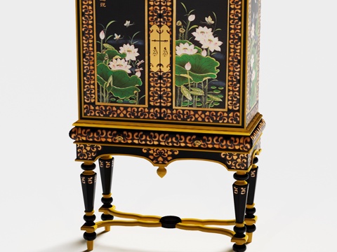 Neo-Chinese Style Entrance Cabinet High Cabinet