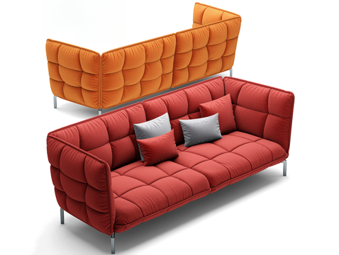 Red double sofa sofa