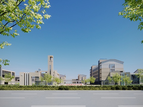 New Chinese School Gate Entrance Building