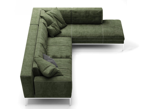 Dark green corner sofa sofa multi-person sofa