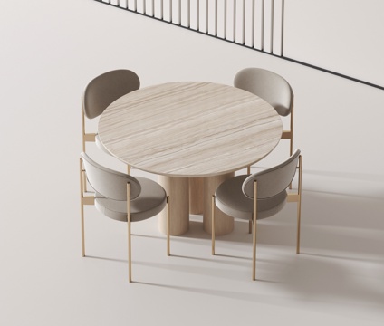 Modern round dining table and chair