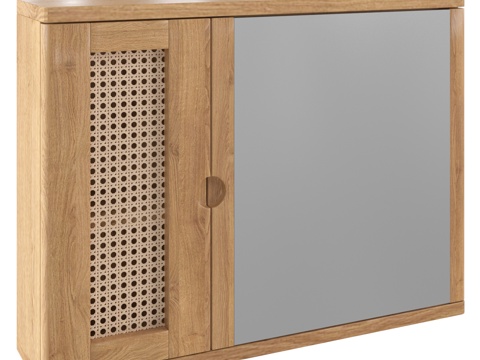 Log-style Perforated Bathroom Wall Cabinet