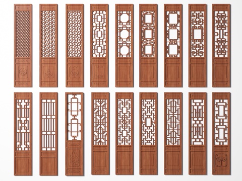 Chinese-style doors and windows, ancient doors, plaid doors