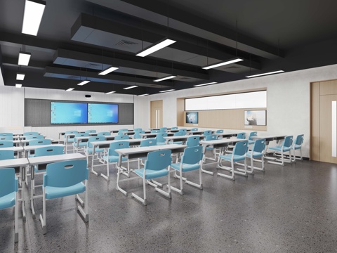 Modern minimalist classroom smart classroom