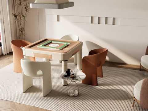 Modern Mahjong Table and Chair Chess and Cards Table and Chair