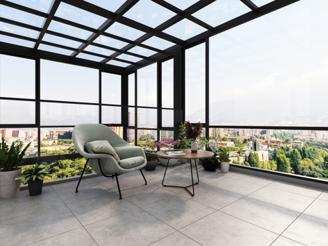 Modern balcony sun room