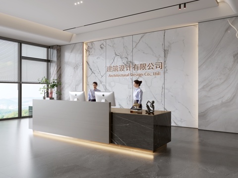 Modern Company Front Desk Lobby