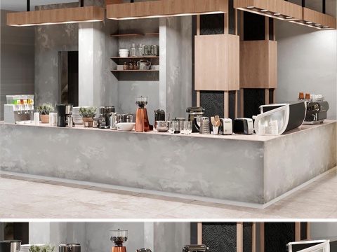 Modern concrete coffee bar