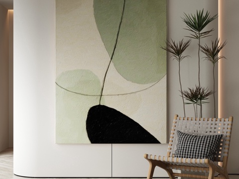 Modern Decorative Painting Green Small Fresh Hanging Painting