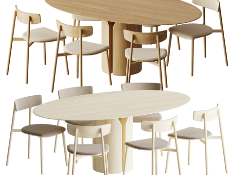 Nordic Dining Table and Chair Oval Dining Table