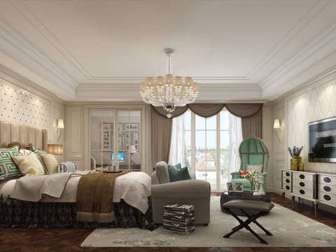 European-style master bedroom