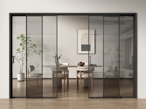 Modern glass sliding door four linkage sliding door